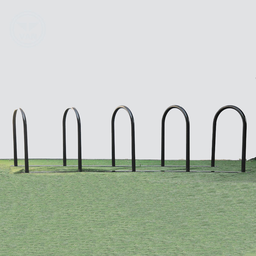 U Shape Powder Coated Floor Mounted Bike Stand for 5 Bikes